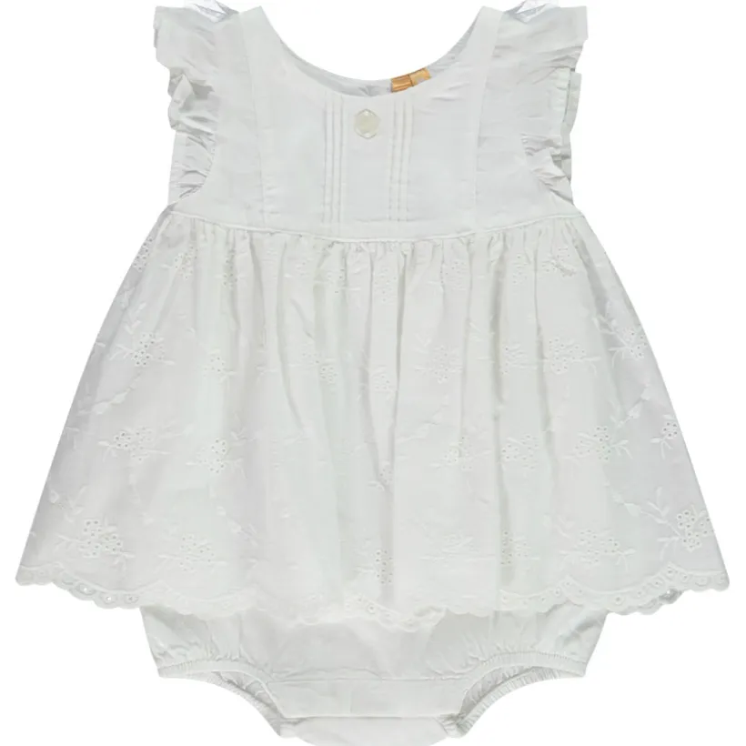 Jurk body 2-in-1 effect met Engels borduursel voor baby meisjes