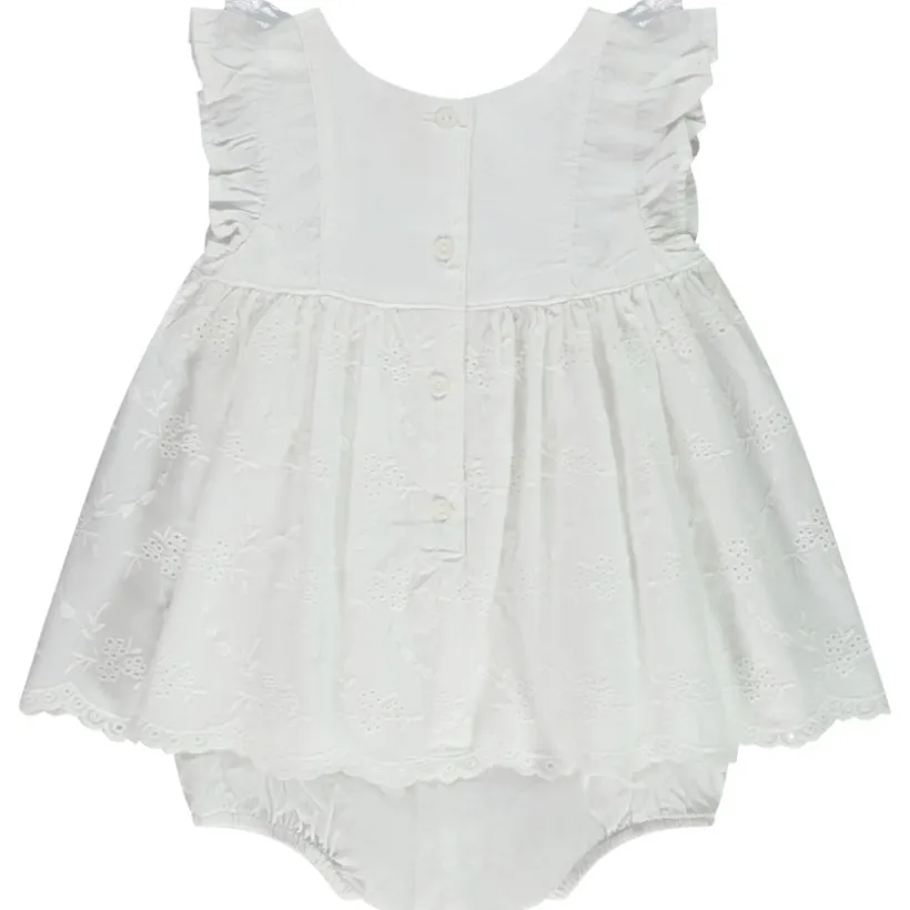 Jurk body 2-in-1 effect met Engels borduursel voor baby meisjes