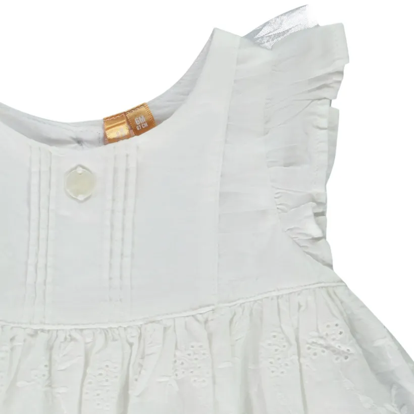 Jurk body 2-in-1 effect met Engels borduursel voor baby meisjes