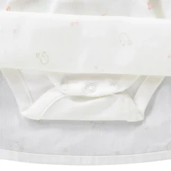 Jurk body 2 in 1 van twee materialen met vogelprint meisjes