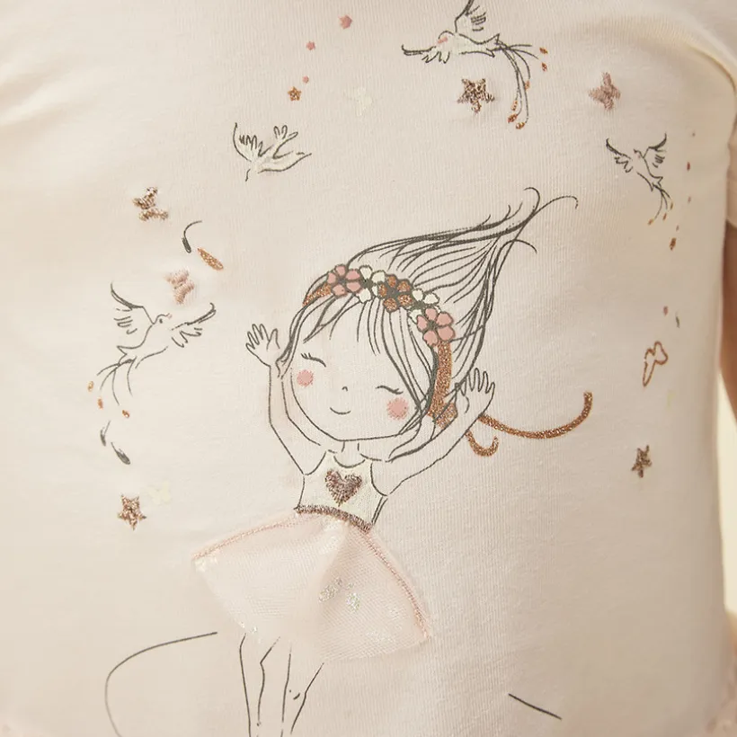 Jurk 2-in-1 effect met tule en vlinderprint voor baby meisjes