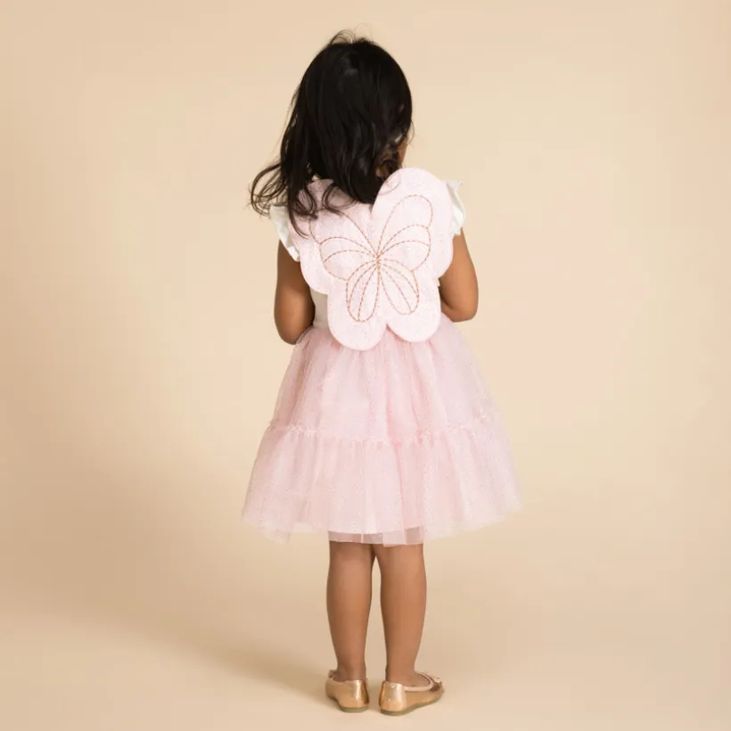 Jurk 2-in-1 effect met vlindervleugels meisjes