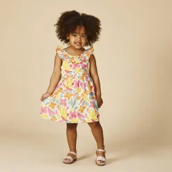 Jurk in voile met bloemenprint voor babymeisje