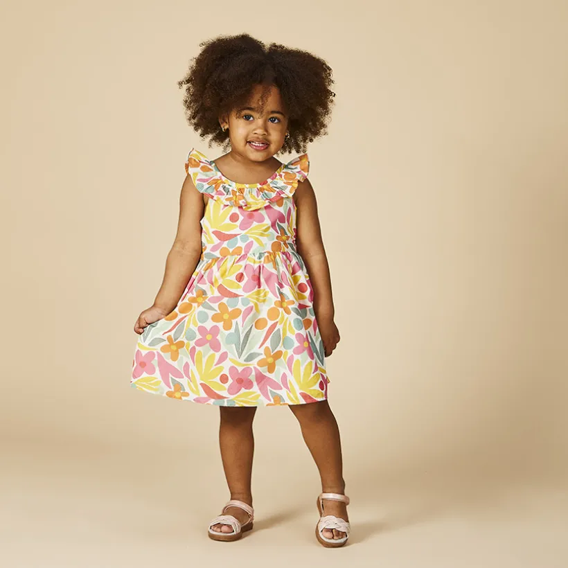 Jurk in voile met bloemenprint voor babymeisje