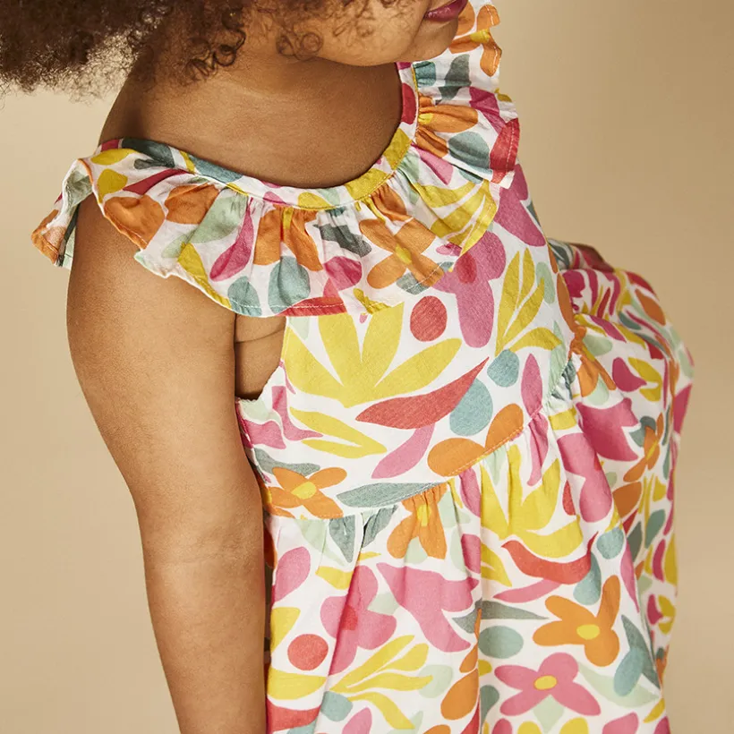 Jurk in voile met bloemenprint voor babymeisje