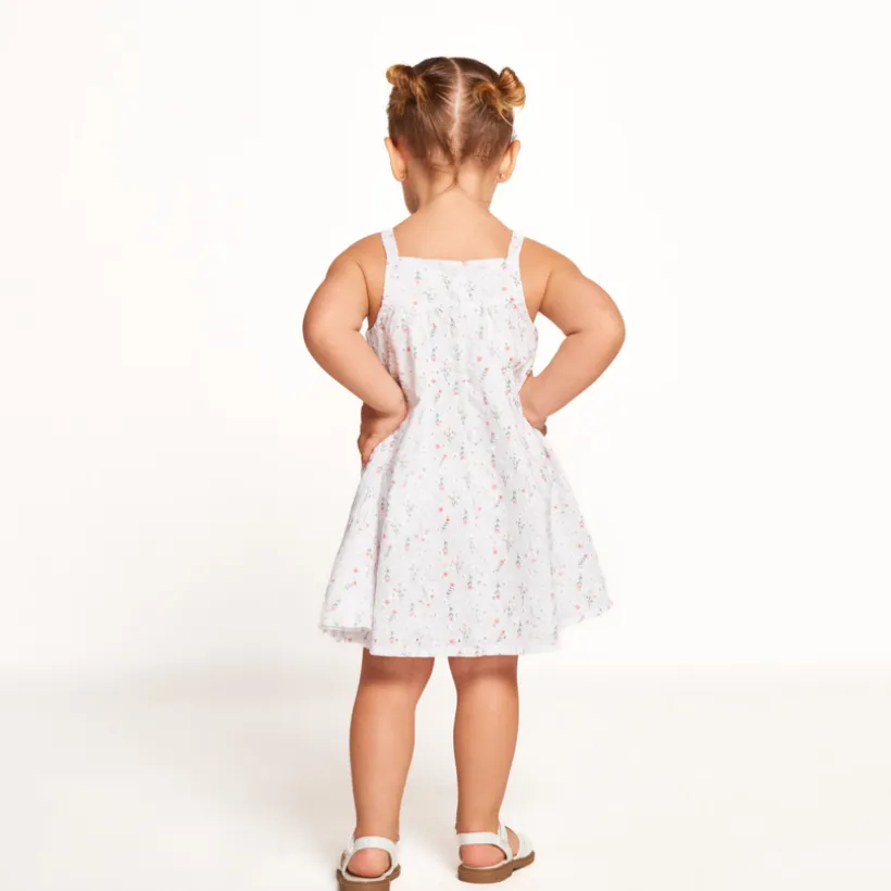 Jurk met bloemenprint en broderie voor baby meisje