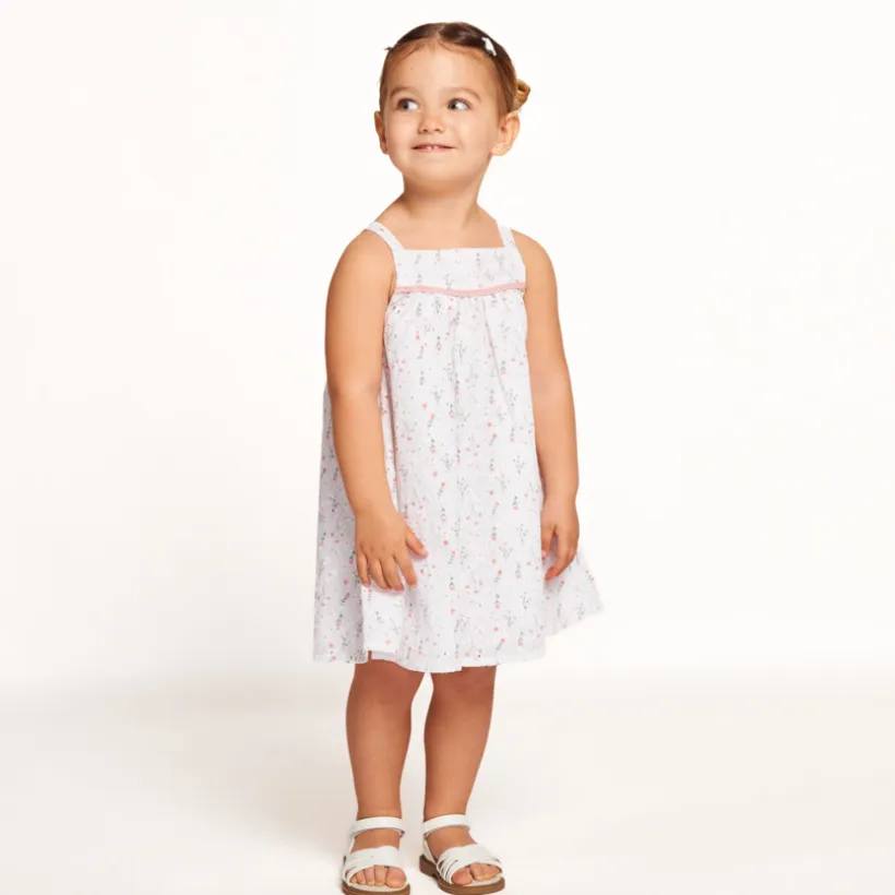 Jurk met bloemenprint en broderie voor baby meisje