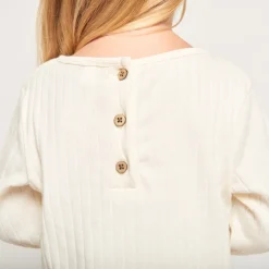 Jurk met 2-in-1 bi-materiaal effect met bloemenprint voor babymeisje