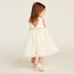 Jurk met 2-in-1 effect en hartvormige open rug voor babymeisjes