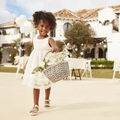 Jurk met 2-in-1 effect en hartvormige open rug voor babymeisjes