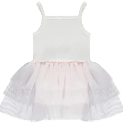 Jurk met 2-in-1 effect en tule volant voor meisjes