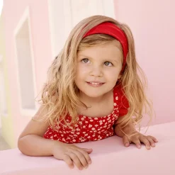 Jurk met korte mouwen bedrukt in cloqué mesh voor baby meisjes