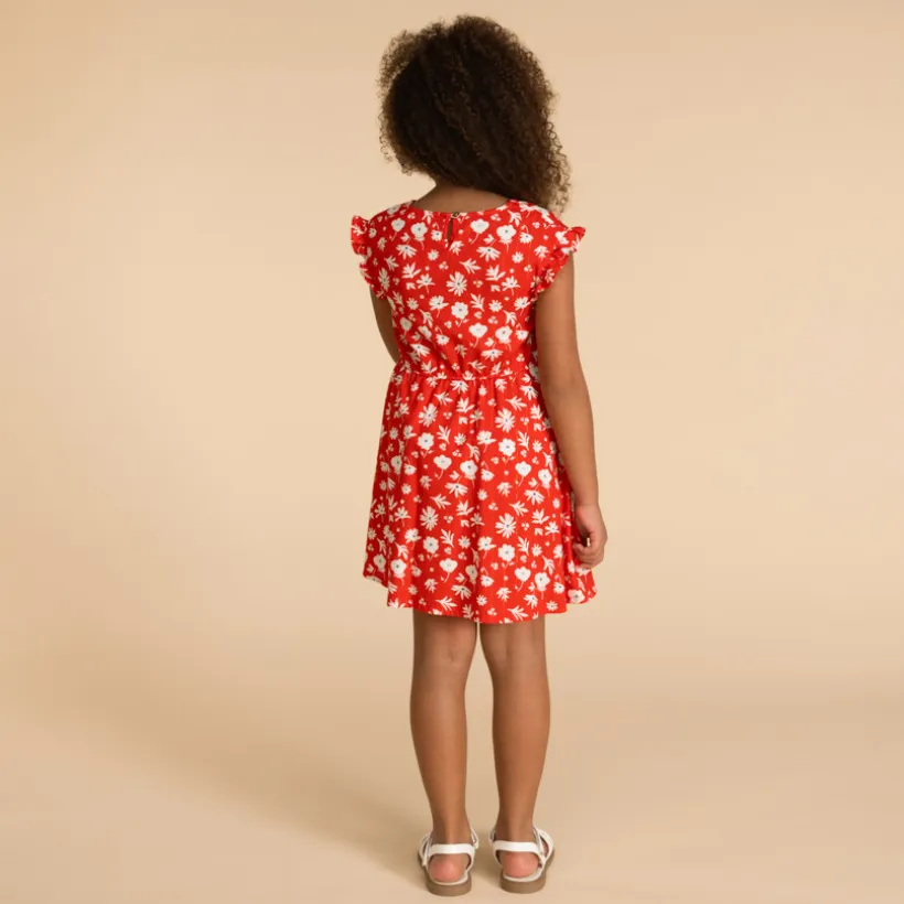Jurk met korte mouwen en bloemenprint meisjes
