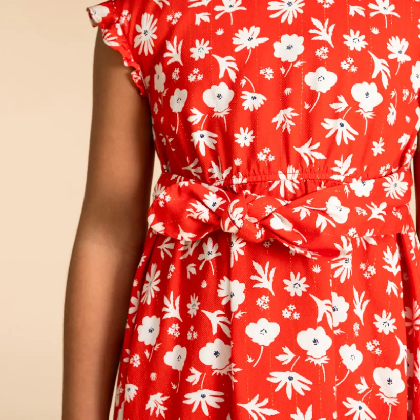 Jurk met korte mouwen en bloemenprint meisjes