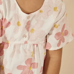 Jurk met korte mouwen en bloemenprint voor babymeisjes