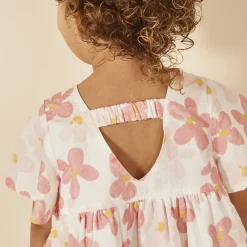 Jurk met korte mouwen en bloemenprint voor babymeisjes