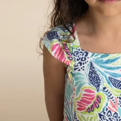 Jurk met korte mouwen en cachemireprint meisjes