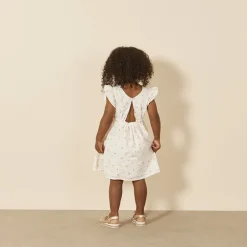 Jurk met korte mouwen en ruches met bloemenprint voor babymeisje