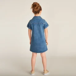 Jurk met korte mouwen in jeans meisjes