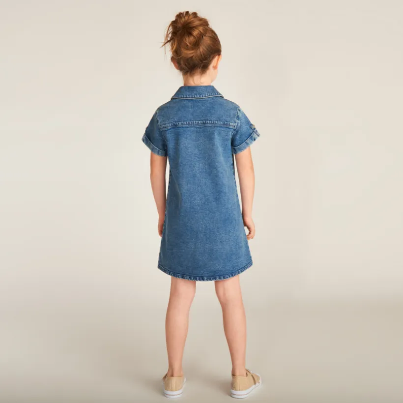 Jurk met korte mouwen in jeans meisjes