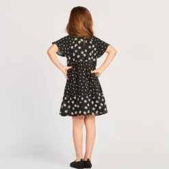 Jurk met korte ruchemouwen en bloemenprint meisjes