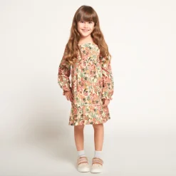 Jurk met lange mouwen, bloemenprint, meisjes