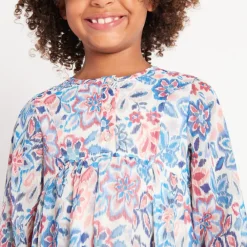 Jurk met lange mouwen en bloemenprint meisjes