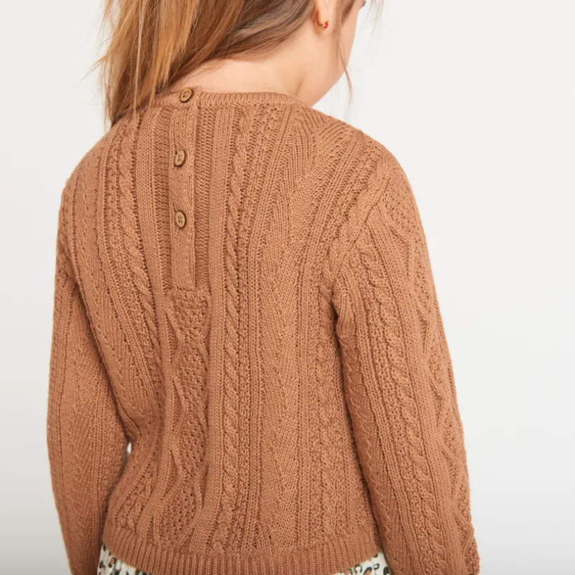 Jurk met lange mouwen en 2-in-1 effect in bi-materiaal, met fantasieprint meisjes