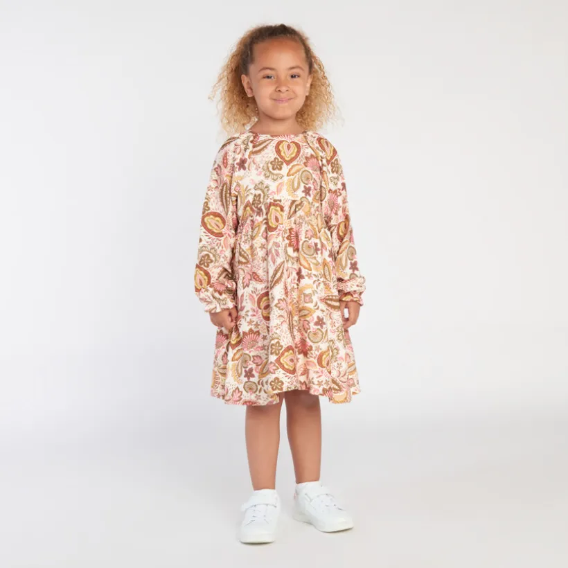 Jurk met lange mouwen, folkloristische print, meisjes