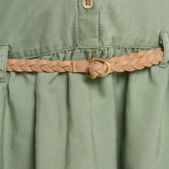Jurk met lange mouwen in blouse-stijl met ceintuur meisjes