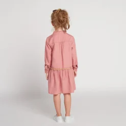 Jurk met lange mouwen in overhemdstijl met gevlochten riem meisjes