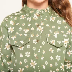 Jurk met lange mouwen in overhemdstijl, met bloemenprint meisjes