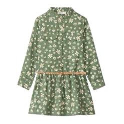 Jurk met lange mouwen in overhemdstijl, met bloemenprint meisjes