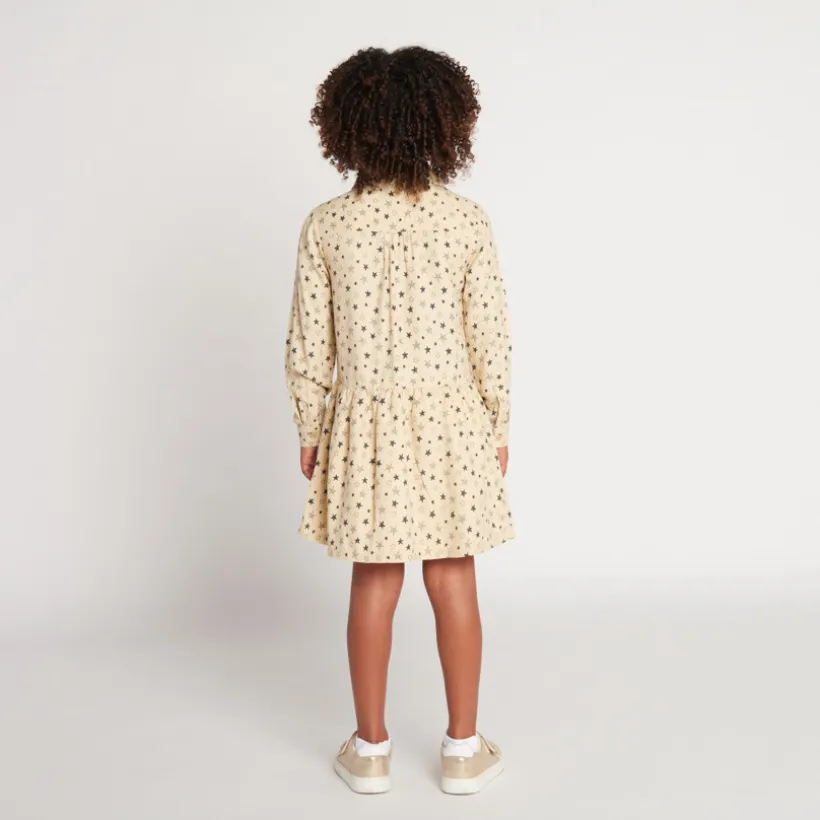 Jurk met lange mouwen, sterrenprint, meisjes