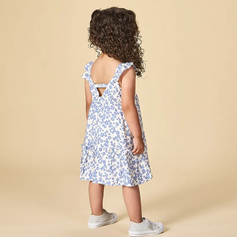 Jurk met schouderbandjes en bloemenprint voor baby meisje