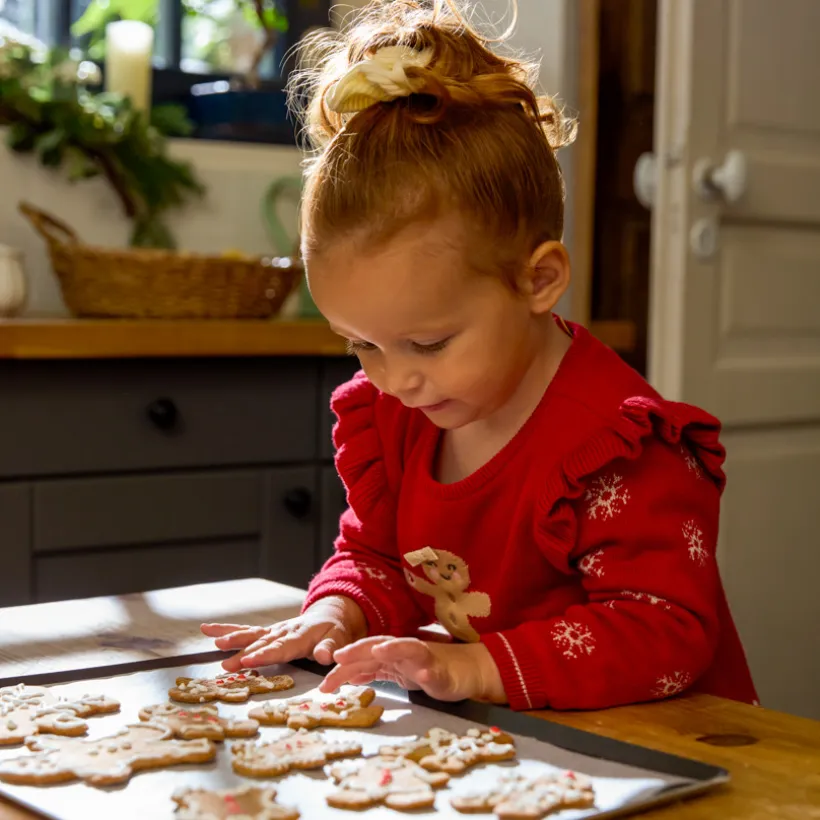 Jurk van jacquardbrei met kerstmotieven meisjes.