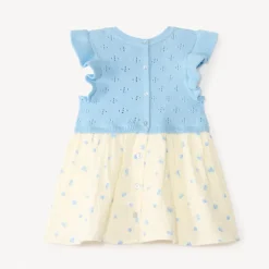 Jurk van tricot 2-in-1 met blauwe bessenprint voor babymeisjes