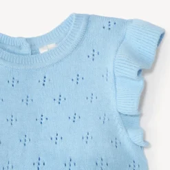Jurk van tricot 2-in-1 met blauwe bessenprint voor babymeisjes