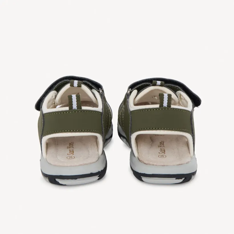 Kaki klittenbandsandalen met elastieken jongens