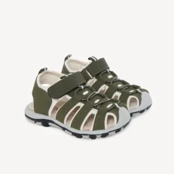 Kaki klittenbandsandalen met elastieken jongens