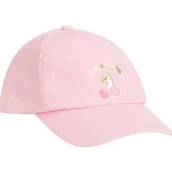 Kapuzenpet met gouden print en geborduurde kersen voor babymeisjes