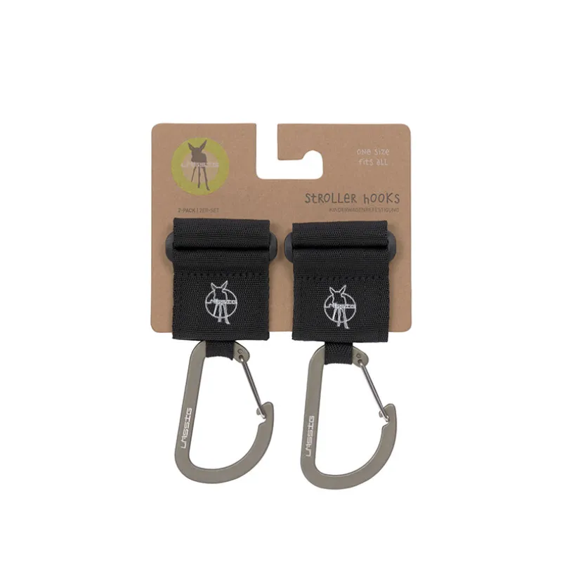 Karabijnhaken voor kinderwagen 2 stuks - Black