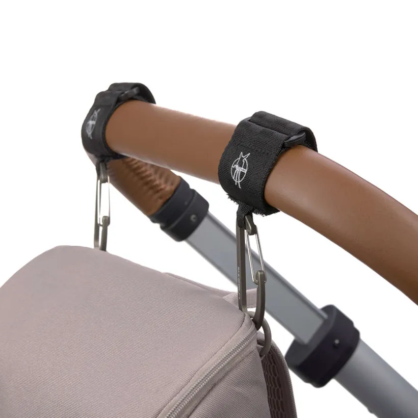 Karabijnhaken voor kinderwagen 2 stuks - Black