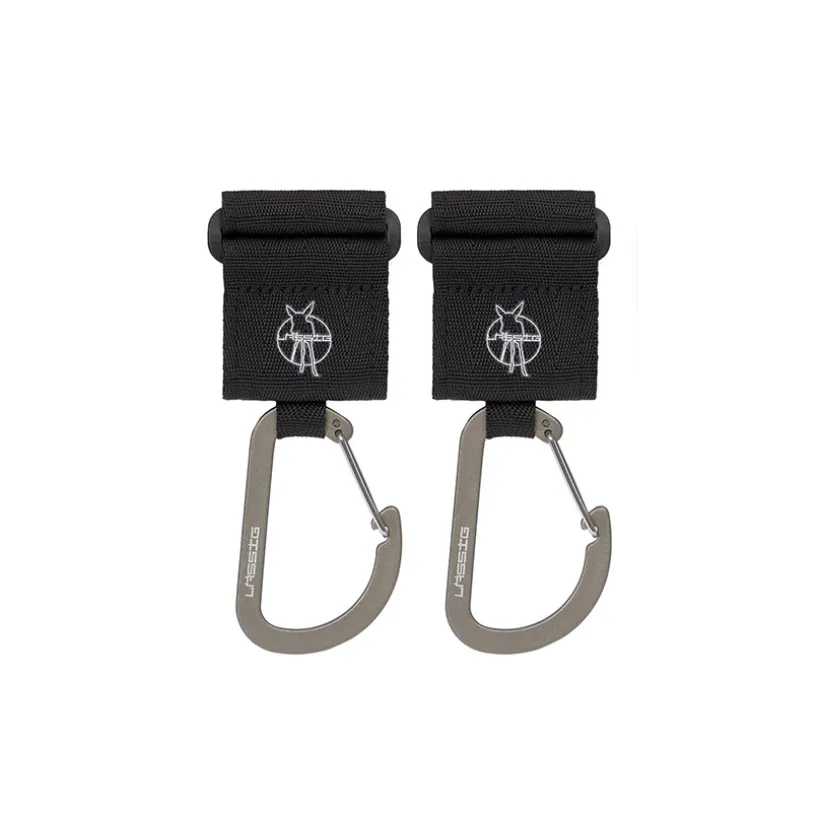 Karabijnhaken voor kinderwagen 2 stuks - Black