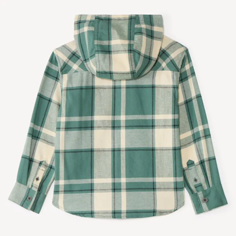 Karo-shirt voor jongens met capuchon
