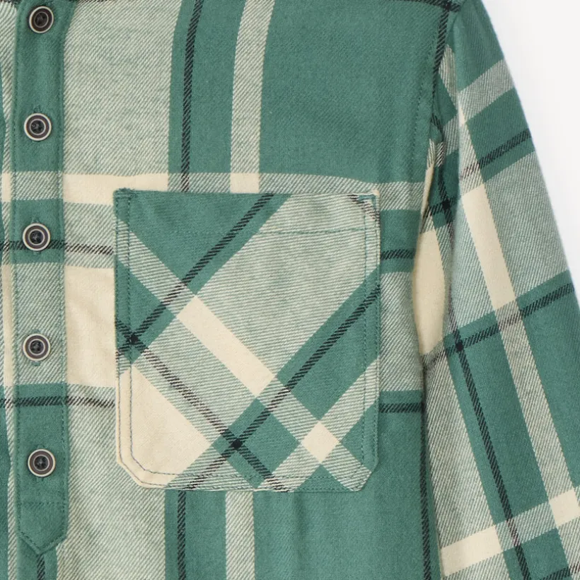 Karo-shirt voor jongens met capuchon