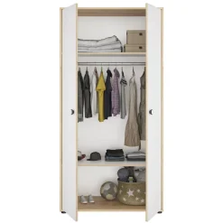 Kast Arthur met 2 deuren - Wit/Eiken