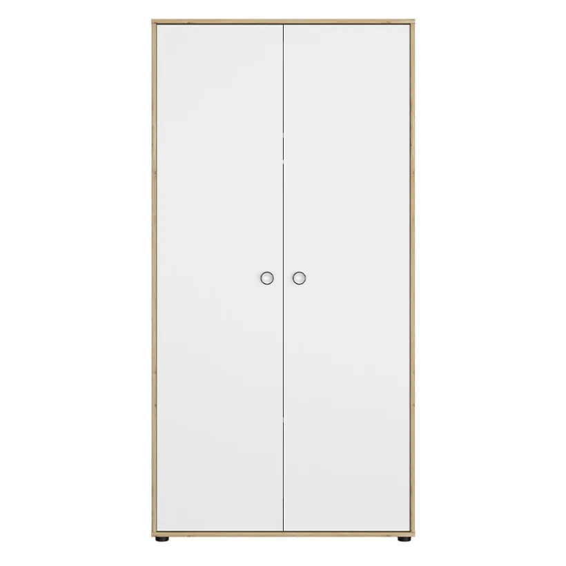 Kast Arthur met 2 deuren - Wit/Eiken