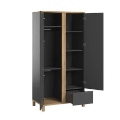 Kast 2 deuren Altitude Grafiet/Hout