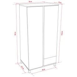 Kast 2 deuren Altitude Wit/Hout